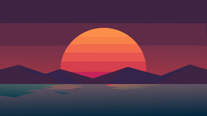 sunset over the mountains