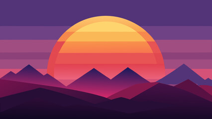 Obraz premium vector illustration of a mountain landscape