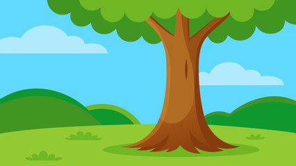 Fototapeta premium landscape with trees and hills