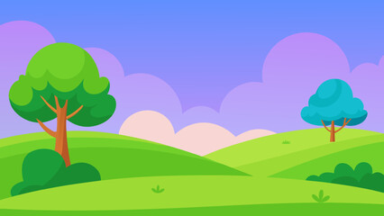 Fototapeta premium landscape with trees and clouds