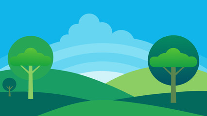 Fototapeta premium landscape with trees and blue sky