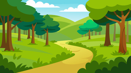 Fototapeta premium landscape with trees and mountains