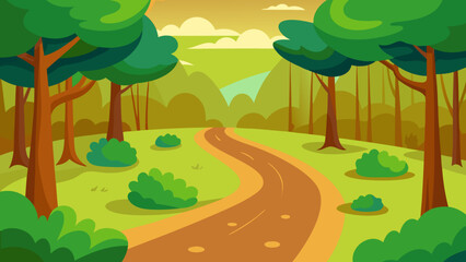 landscape with trees and mountains