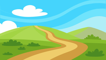 summer landscape with road