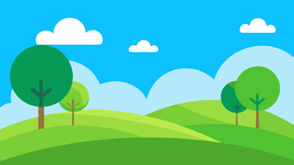 Fototapeta premium landscape with trees and clouds