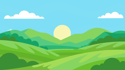 landscape with hills and mountains