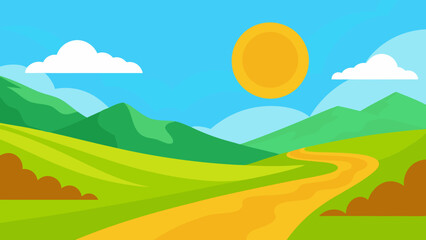 Obraz premium landscape with mountains and hills