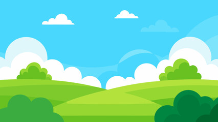 Fototapeta premium summer landscape with trees and clouds