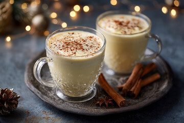 Popular egg drink. Sweet drink made from eggs. Traditional drink