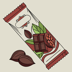 Elegant Chocolate Packaging with Natural Cocoa Beans &ndash; Design Highlighting Sweet Origins