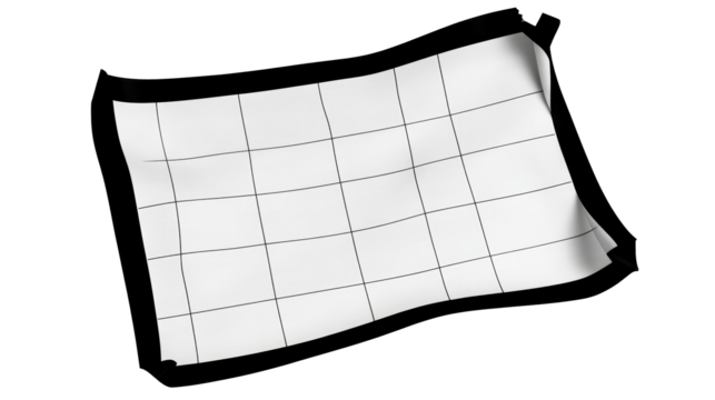 Calendar with grid layout on transparent background for planning tasks