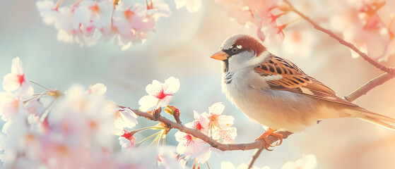 Fototapeta premium sparrow on branch