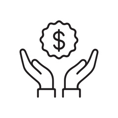 Hands Presenting a Dollar Symbol Investment and Financial Security Metaphor Emphasizing Protection and Value Growth Opportunity Graphic Resource
