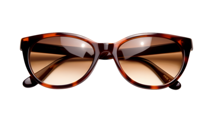 Tortoise shell sunglasses brown lens fashion eyewear eye protection style trend on transparent background