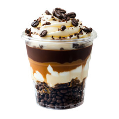 Delicious coffee dessert isolated on transparent background