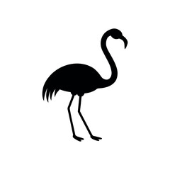 A flamingo Bird's silhouette art on vector illustration.