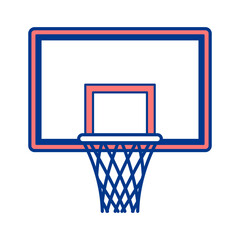 Vibrant illustration of a basketball hoop ready for action, perfect for sports promotions and energetic designs. © Anika