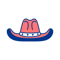 Vibrant cowboy hat illustration featuring a bold design perfect for Western themes, rodeo events, and country aesthetics