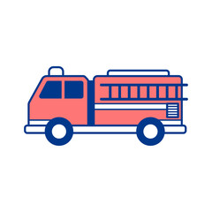 Emergency rescue fire truck ready for action, vibrant design for children's illustrations and community safety awareness