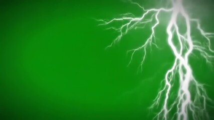 Electric Green: Lightning Strike on Vivid Backdrop - Powered by Adobe
