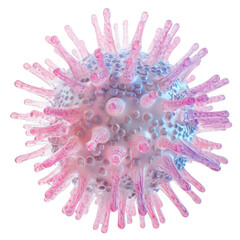 Pink spiky cell isolated on transparent background