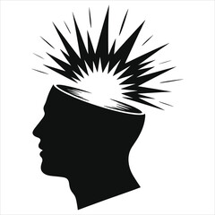 Mind Bursting with Ideas: Vector Silhouette of Creativity & Inspiration