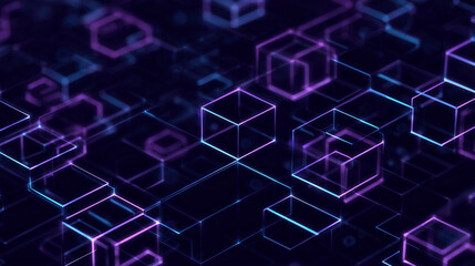 Blockchain technology grid background