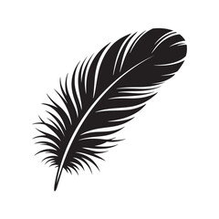 Feather icon vector illustration,Isolated black feather vector illustration,feather silhouette,Collection of elegant black feather silhouettes