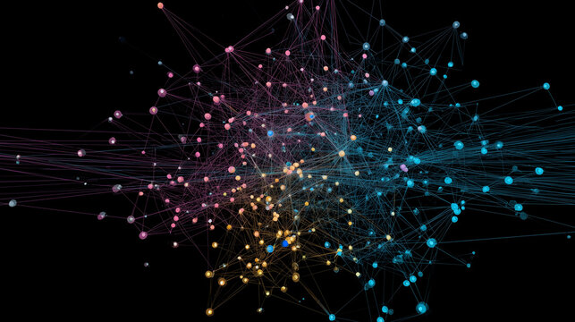 AI network visualization in dark mode - Powered by Adobe