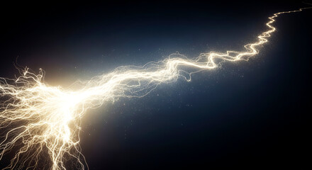 Dynamic Electric Lightning Bolt in Dark Background for Visual Impact