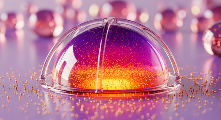 Vibrant Abstract Design with Colorful Liquid and Glitter Elements