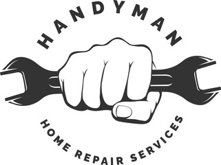 Handyman monochrome emblem