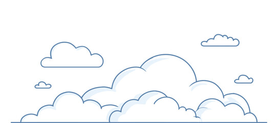 A seamless vector illustration of a blue sky cloudscape, perfect for a cloud computing concept design