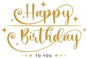 Happy Birthday elegant brush lettering