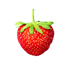 A close-up shot showcases a vibrant, juicy strawberry, revealing its texture and inviting freshness. This photo is a testament to nature's delicious simplicity.