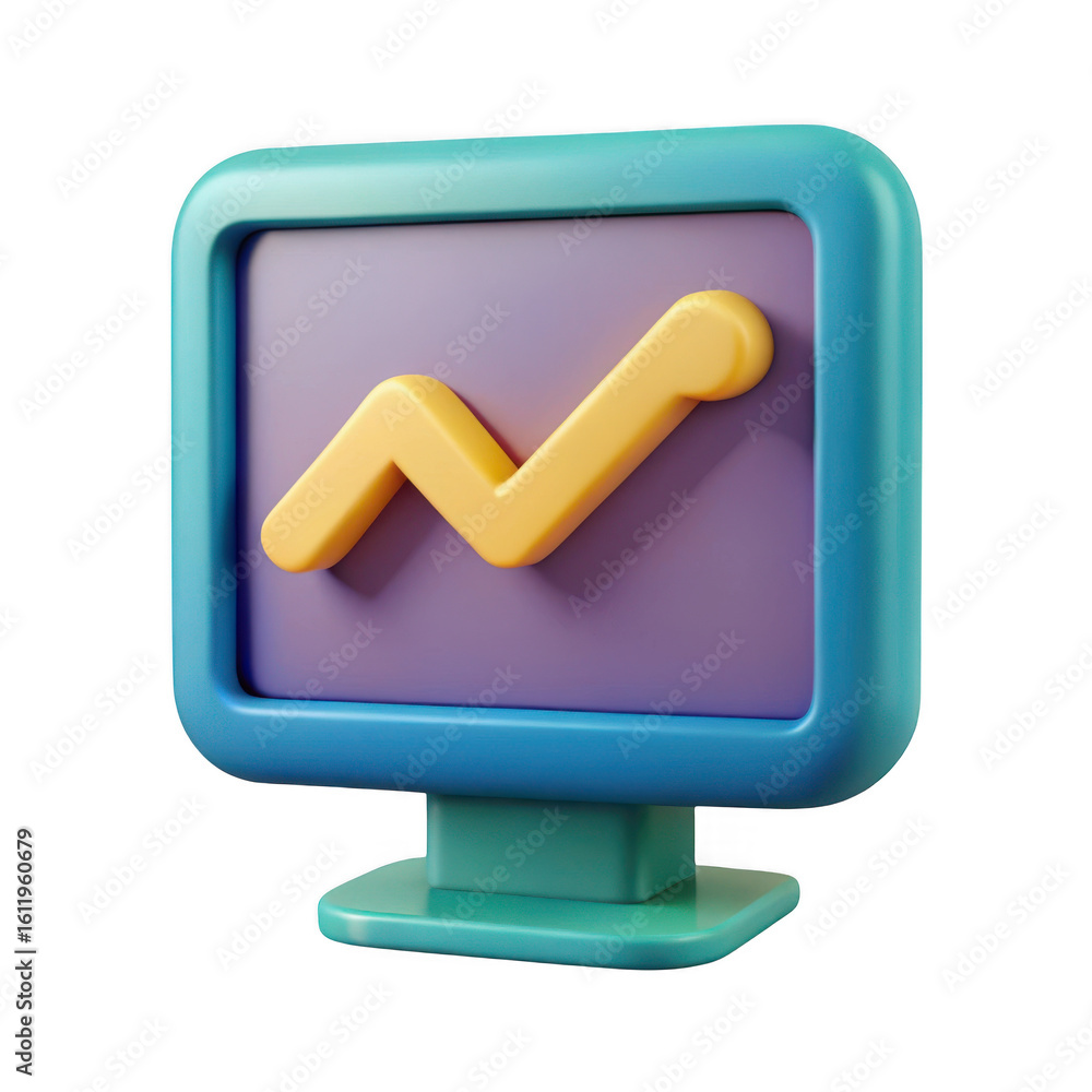 Poster 3d chart isolated on transparent background