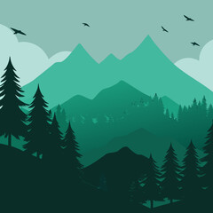 Fototapeta premium winter landscape with mountains