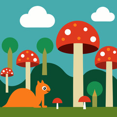 Fototapeta premium mushrooms on the grass