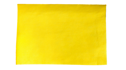 Bright yellow paper on a transparent background for design
