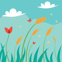 poppy flowers in the sky