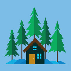 Obraz premium winter landscape with house