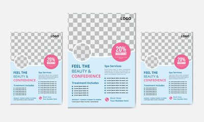 Beauty and spa salon flyer design, editable creative modern beauty care spa hair salon treatment service health body massage marketing promotion ads poster leaflet. spa salon promotional advertising.
