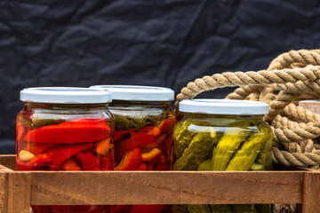 Canned peppers in vinegar