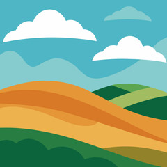 Obraz premium landscape with hills and sky