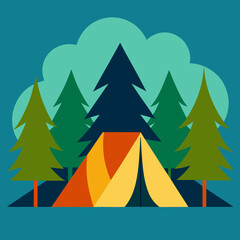 Obraz premium vector illustration of christmas trees