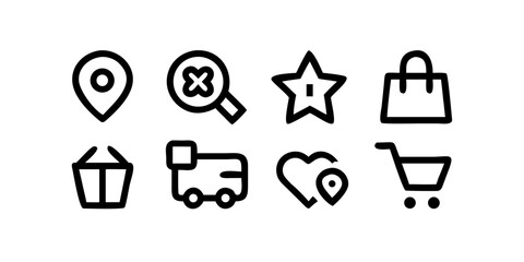 E-commerce & Shopping Essentials: A Comprehensive Icon Set for Online Retail Navigation