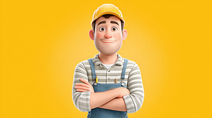 Worker, A cartoon technician working with pliers on wires, showcasing a hands-on approach in a fun, illustrative style.
