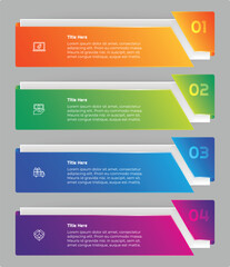4 Options or Steps Infographic Element for presentations, reports, and web