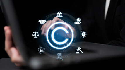 Copyright protection highlights copyright, intellectual property, and legal ownership through law, verification, and secure digital rights Latch