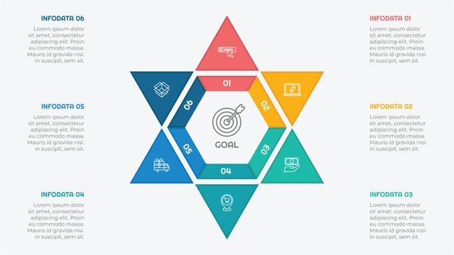 6 Options or Steps Infographic Element for presentations, reports, and web